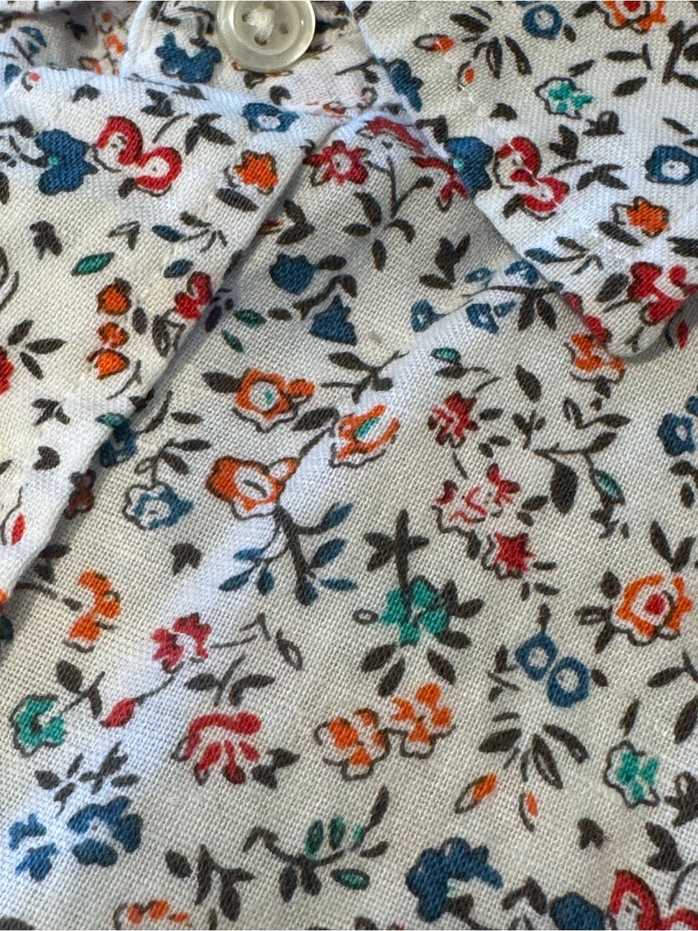 Men’s Slim Fit Floral Button-Up short sleeve Shirt medium preppy